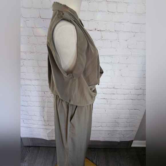 Stella & Jamie Cowl Neck Utility Maxi Dress | Light Olive Green | XS | EUC - Picture 8 of 14
